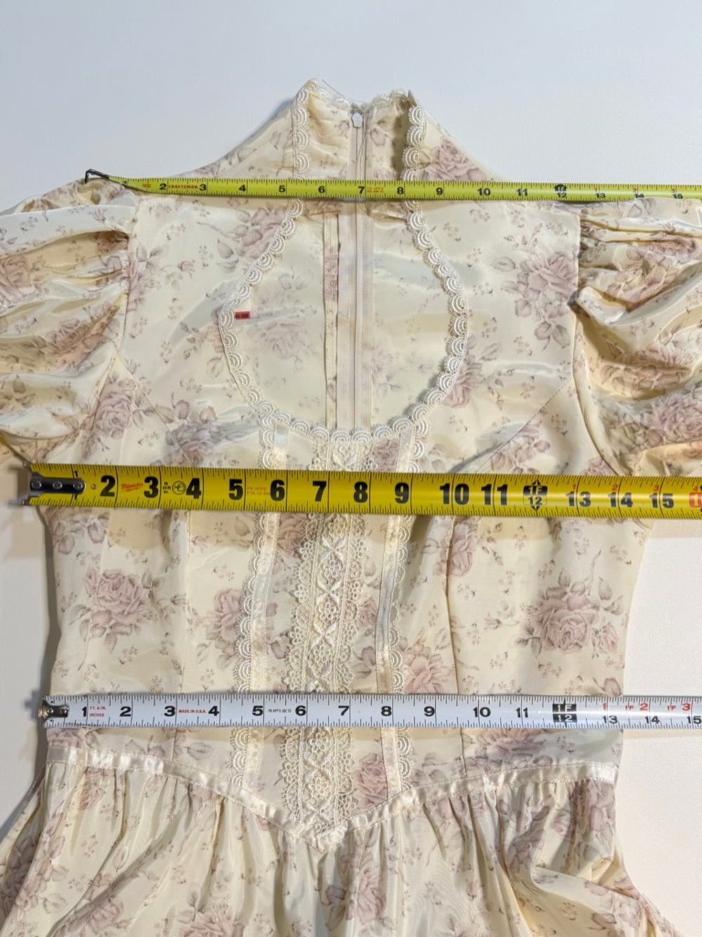 VINTAGE Gunne Sax 70s prairie dress prom formal long sleeve maxi cottage floral - Picture 13 of 17